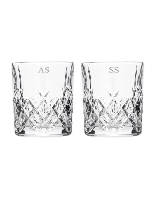 Personalised Mayfair Whiskey DOF Set Of 2 With Gift Box In Clear -Homeware Haven Shop