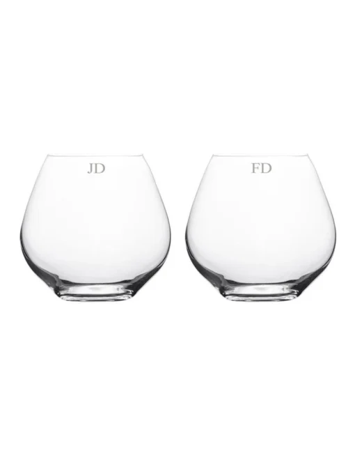 Personalised Vola Stemless Red Wine Set Of 2 Without Gift Box In Clear -Homeware Haven Shop
