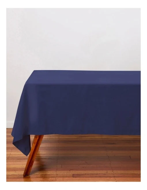 Maxwell & Williams Cotton Classics Rectangle Tablecloth 300x150cm In Navy -Homeware Haven Shop
